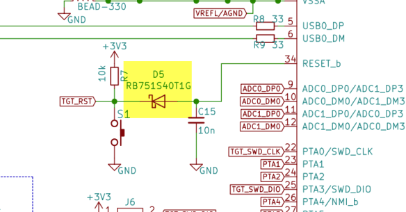 Diode on reset line