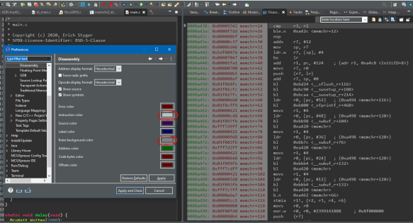 Disassembly View Colors
