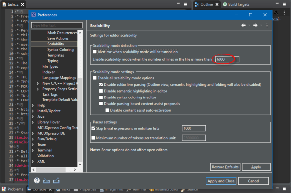 Increased Scalability for more than 5000 lines of code