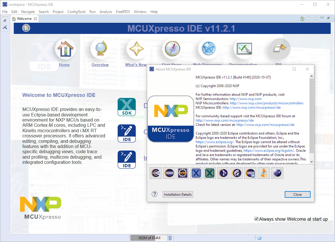 MCUXpresso IDE V11.2.1