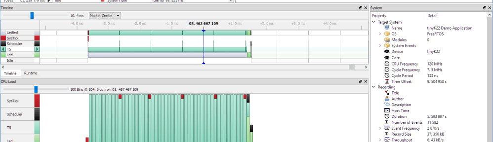 Segger SystemView 3.12 with FreeRTOS 10.4.2