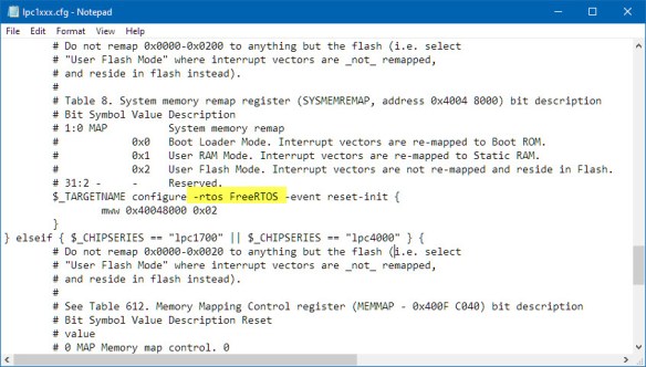 FreeRTOS for OpenOCD