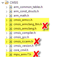 remove not used CMSIS files