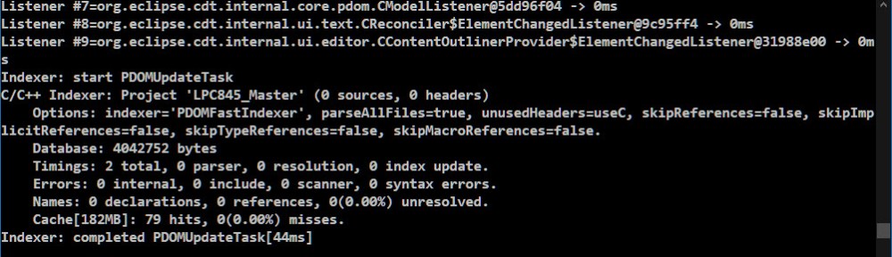 indexer debug output