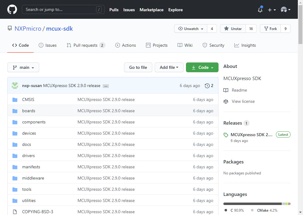 MCUXpresso SDK on GitHub