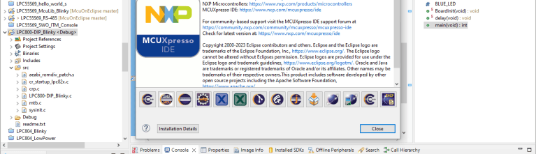 MCUXpresso IDE 11.8.0 | MCU on Eclipse