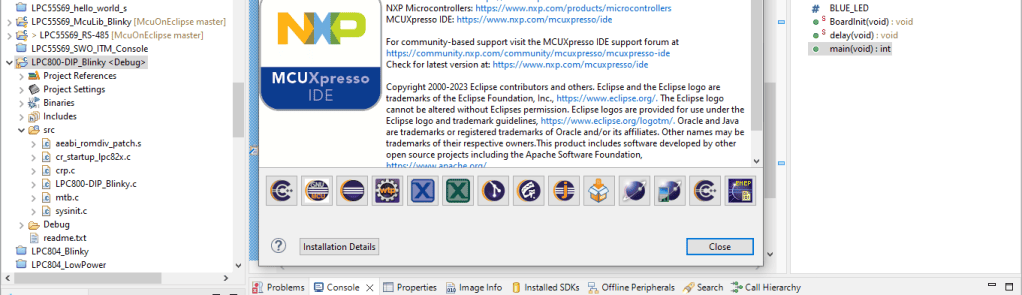 MCUXpresso IDE 11.8.0 | MCU on Eclipse