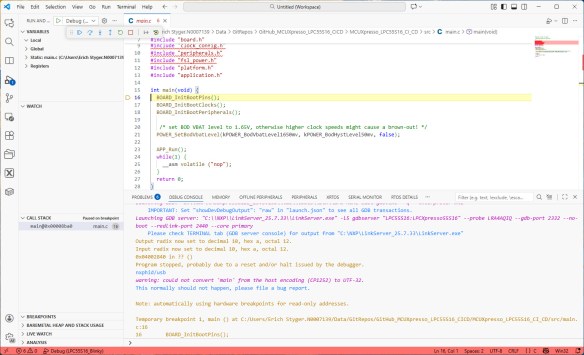 Debugging Executable