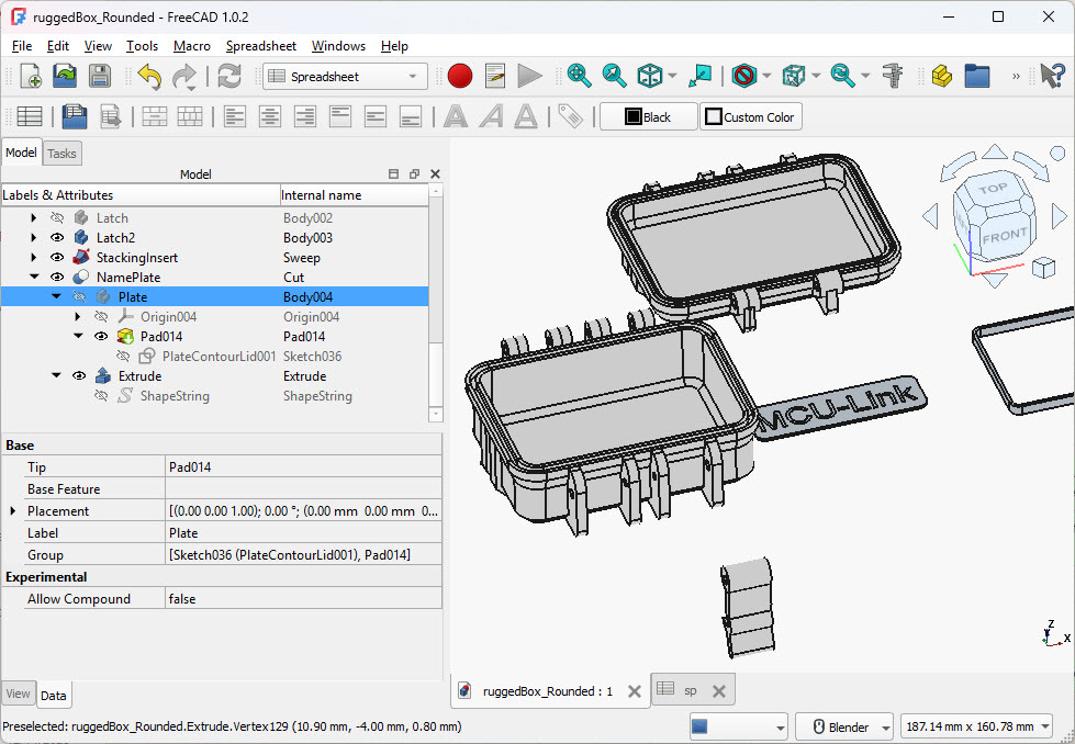 MCU-Link Enclosure in FreeCAD