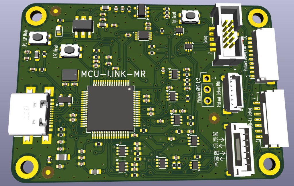 Rendering in KiCAD, top side