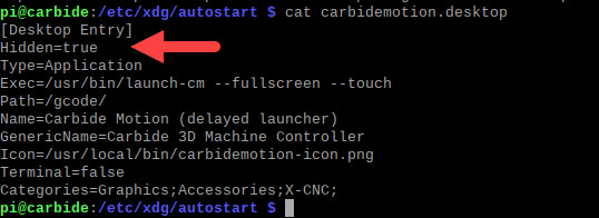 disabled autostart for CarbideMotion