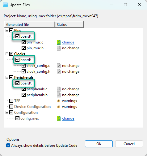 Config Tools use 'board' folder