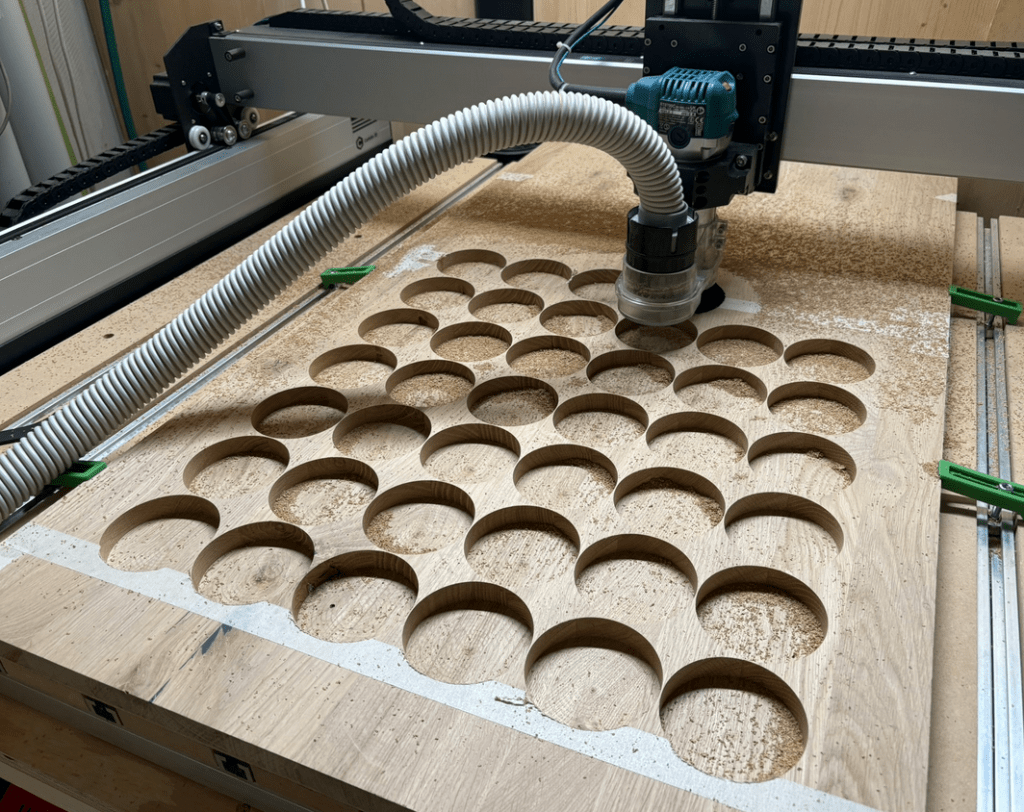 Cutting holes for clocks with CNC