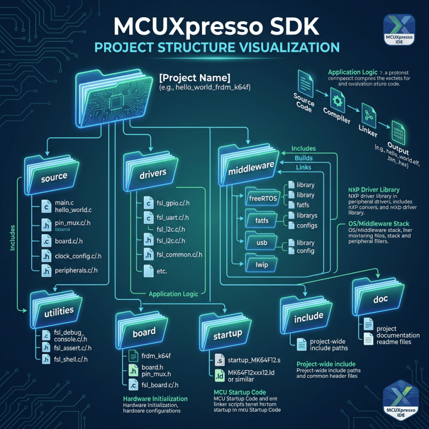 MCUXpresso SDK project structure visualization