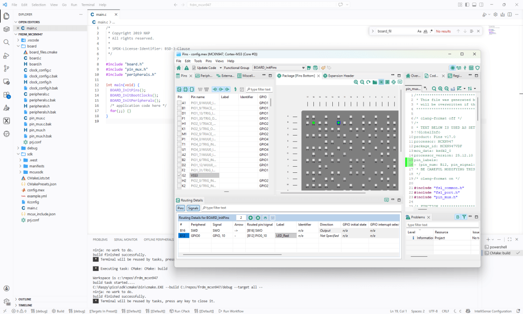 VS Code with streamlined NXP MCUXpresso project
