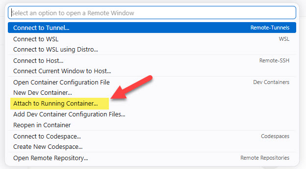 attach to running container