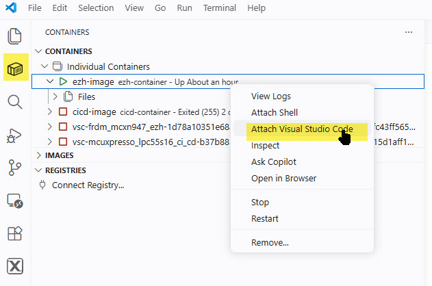Attaching Visual Studio Code to the Container
