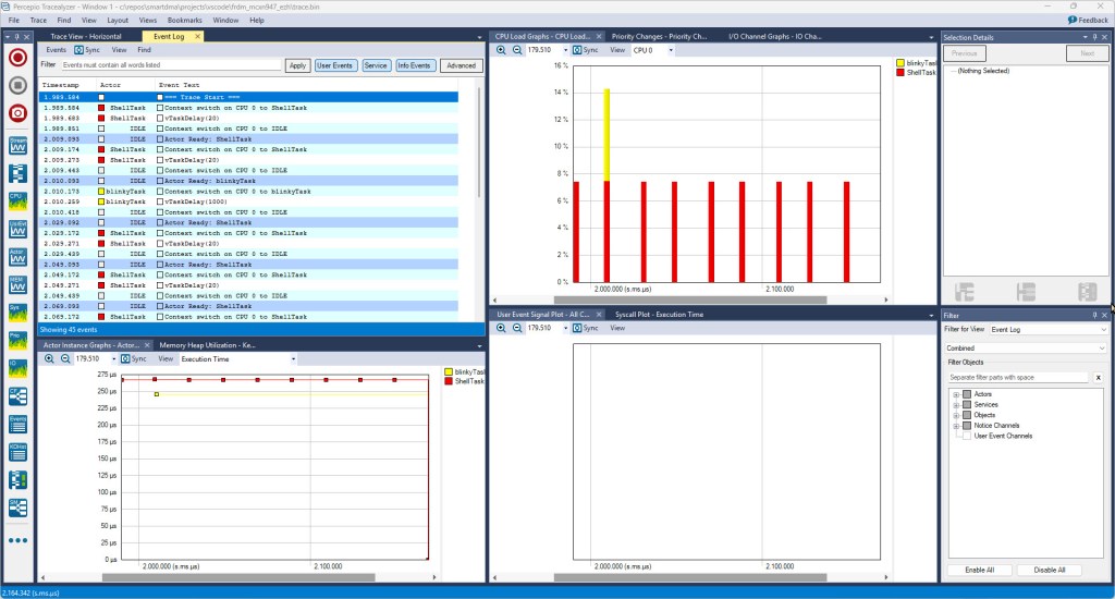 Trace Data in Percepio Tracealyzer