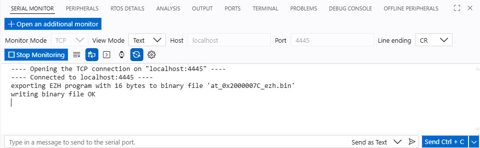 Semihosting output in Serial Monitor