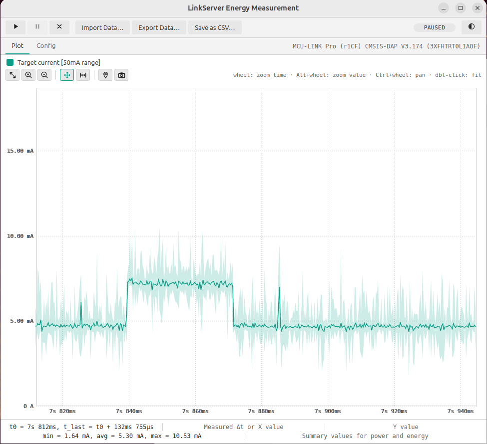 LinkServer GUI live measurement