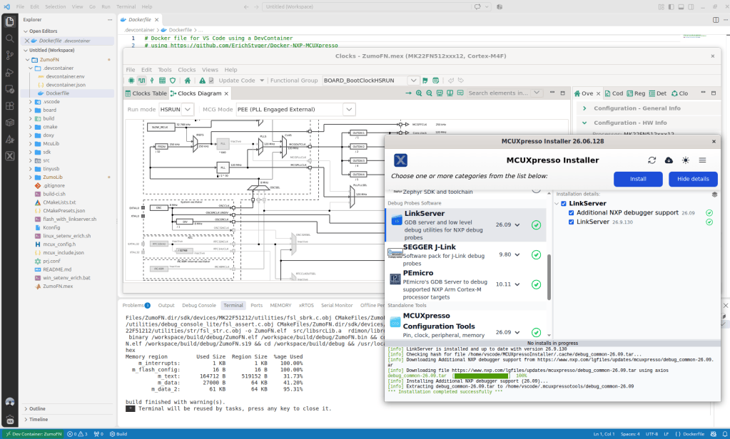 Running MCUXpresso Tools in Container